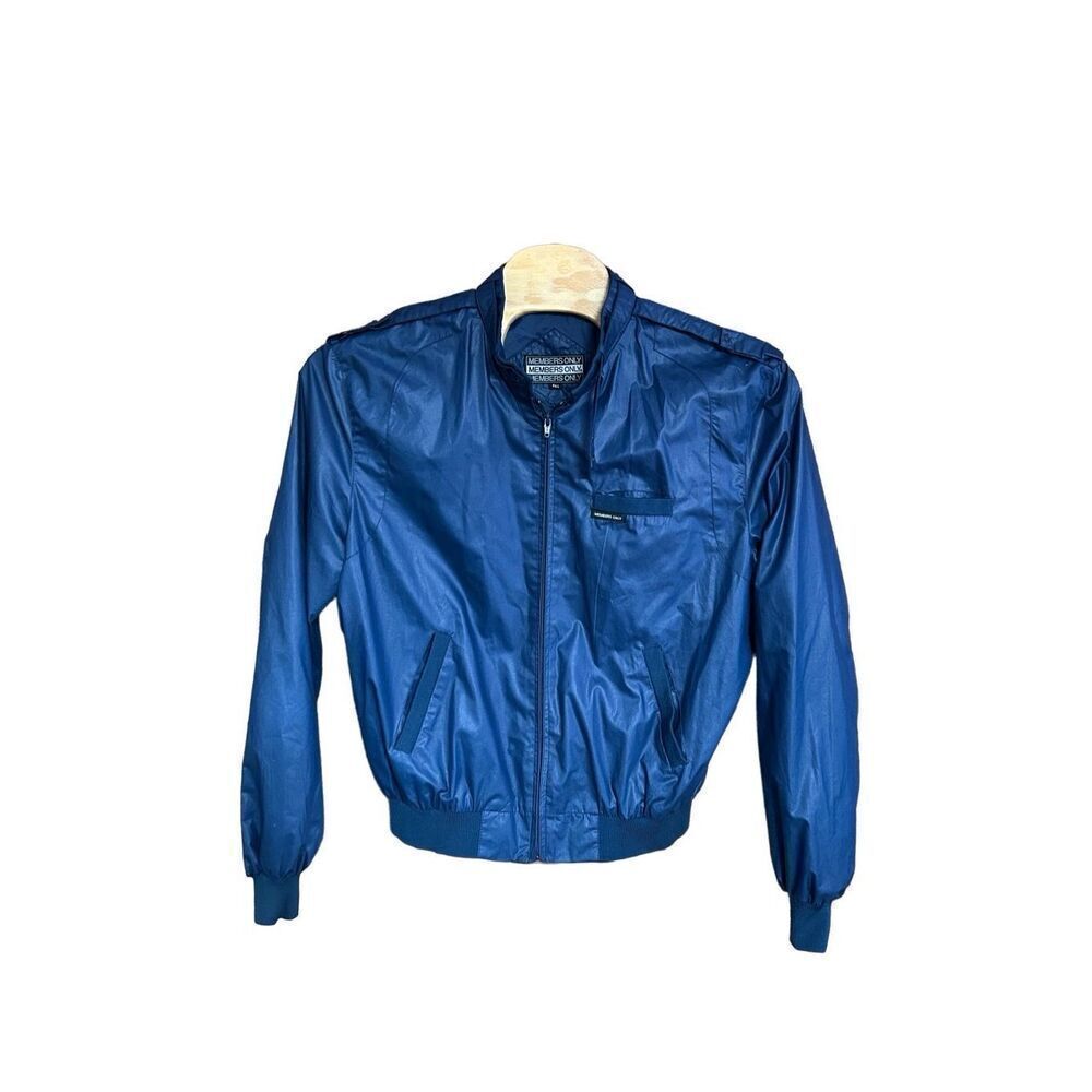 VINTAGE 80's Members Only Cafe Racer Blue Jacket Size 46L (XL)